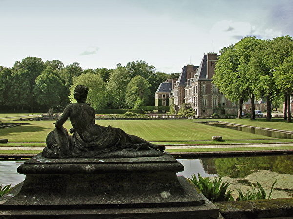 法国加蒂奈Gatinais地区路易十三的库朗塞城堡Château de Courances,欧洲,欧洲网