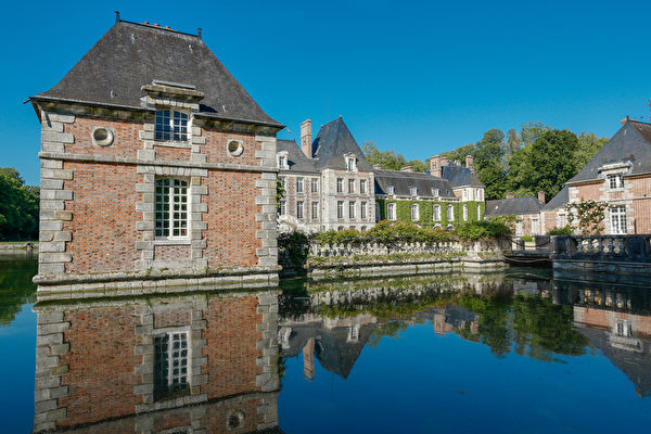 法国加蒂奈Gatinais地区路易十三的库朗塞城堡Château de Courances,欧洲