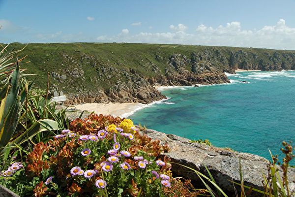 英国的天涯海角Land’s End-康沃尔郡的Porthcurno沙滩及Treryn Dinas,欧洲,欧洲网