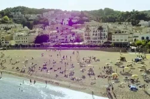 Tossa de Mar多沙老城：西班牙巴塞罗那多沙老城金色海滩Platja Gran,欧洲,欧洲网