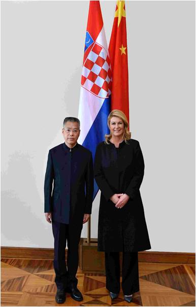 胡兆明:中国新任驻克罗地亚大使胡兆明向克罗地亚总统递国书,欧洲,欧洲网